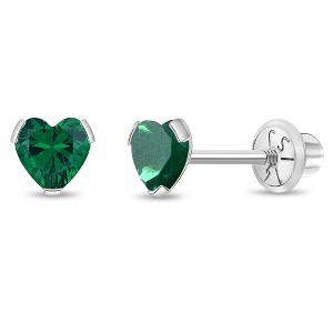 Girls' Tiny CZ Heart Screw Back 14k Gold Earrings - In Season Jewelry - 1 of 4