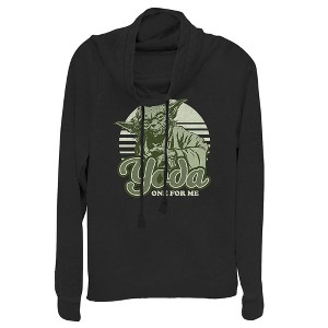 Juniors Womens Star Wars Valentine Yoda One for Me Cowl Neck Sweatshirt - 1 of 3