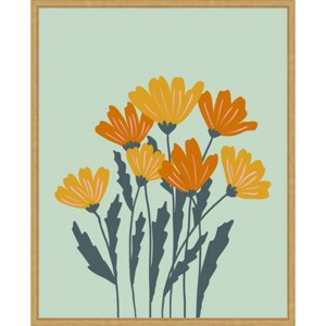 Amanti Art Orange Yellow Flowers by Angela Minca Framed Canvas Wall Art - 1 of 4