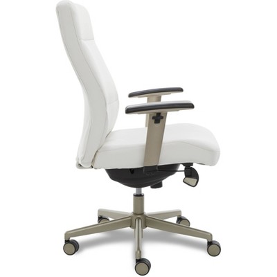Modern Baylor Bonded Leather Swivel Executive Chair with Lumbar Support - White