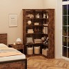 Corner Bookshelf 72.8 inch, 5 Tiers Large Wood Bookcase Corner Bookcases L Shaped Shelf Storage Rack for Living Room Office - 4 of 4