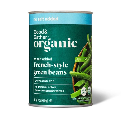 Organic No Salt Added French-Style Green Beans - 15oz - Good & Gather™