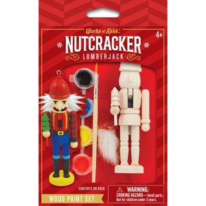 Works of Ahhh Holiday Craft Set - Nutcracker Lumberjack Ornament Wood Paint Kit - 1 of 4