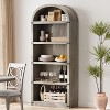 72" Farmhouse Arched Bookcase with Cabinet & Shelves - 5-Cube Storage for Living Room, Office - 4 of 4