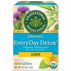 Traditional Medicinals Organic EveryDay Detox Lemon Herbal Tea - 16ct - 1 of 4