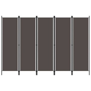 vidaXL 5-Panel Room Divider Anthracite 98.4"x70.9" - 1 of 4