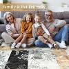 Modern Floral Thin Indoor Rug, Washable Low Pile Carpet with Non Slip Backing, Stain Resistant Mat for Kitchen, Entryway, or Living Room - 2 of 4