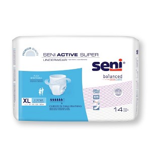 Seni Active Super Disposable Underwear Pull On with Tear Away Seams X-Large, S-XL14-AS1, Moderate to Heavy - 1 of 4