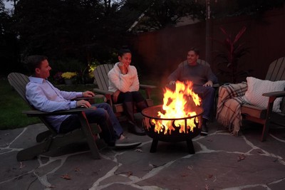 Bronze Wood Burning Fire Pit with Flame Design