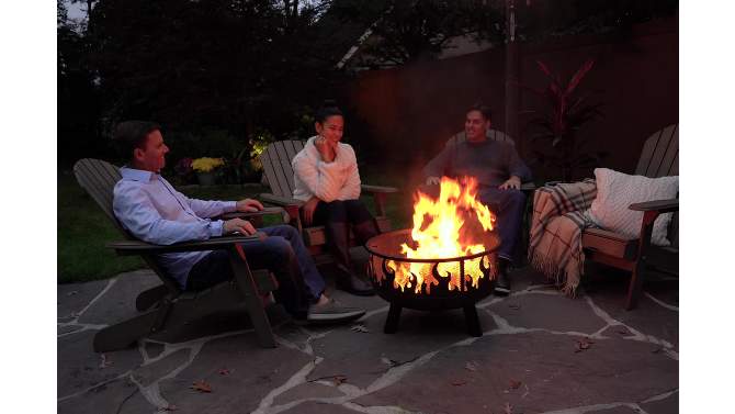 Wood Burning Outdoor Fire Pit with Flames - Black - Endless Summer, 2 of 5, play video