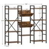 Triple Wide 4 Tier Book Shelf, Tall Bookshelf with Open Display Shelves, Industrial Large Bookshelves and Bookcases - 2 of 4