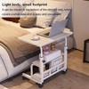 Portable Rolling Desk on Wheels Adjustable Height Mobile Computer Desk for Small Space Small Standing Desk with Storage Shelves White 60 x 40 - 3 of 4