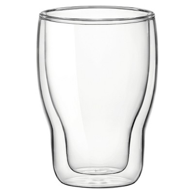 Bormioli Rocco Double Wall Glass 6.75 Ounce Coffee Mug, Set of 2
