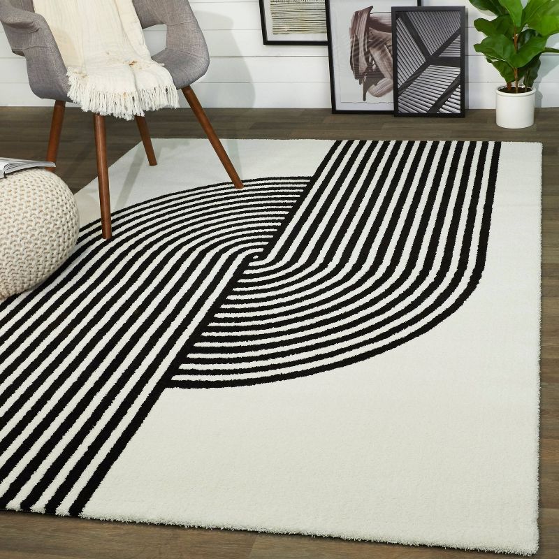 Anscombe Contemporary Stripe Rug White - Balta Rugs, 2 of 6
