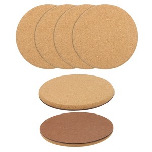 Unique Bargains Thicken Absorbent Cork DIY Craft Plant Coasters 4 Pcs - 1 of 4