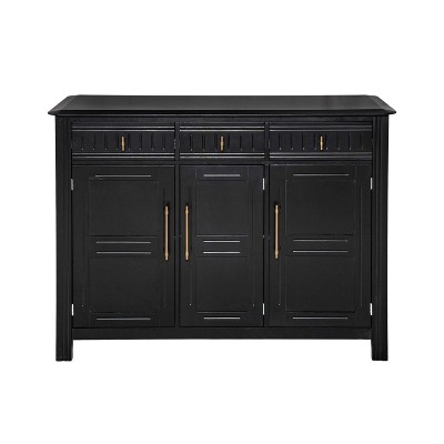 ModernLuxe Sideboard Storage Cabinet, Acacia Wood Console Cabinet  with Adjustable Shelves & 3 Drawers