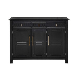 ModernLuxe Sideboard Storage Cabinet, Acacia Wood Console Cabinet  with Adjustable Shelves & 3 Drawers - 1 of 4