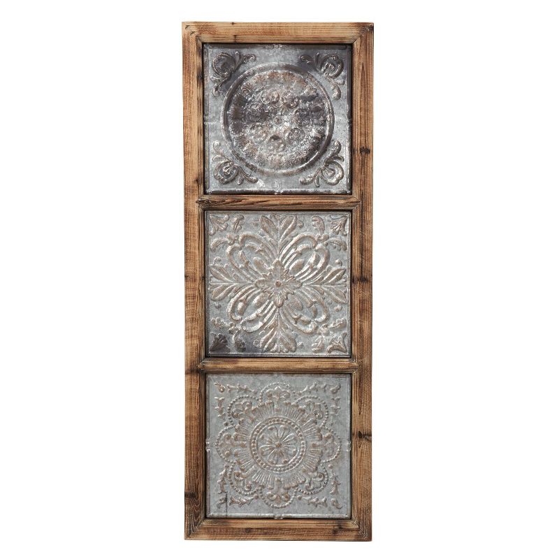 15 x 41 inch Rustic Distressed Wood and Metal Wall Décor - Foreside Home & Garden, 1 of 7