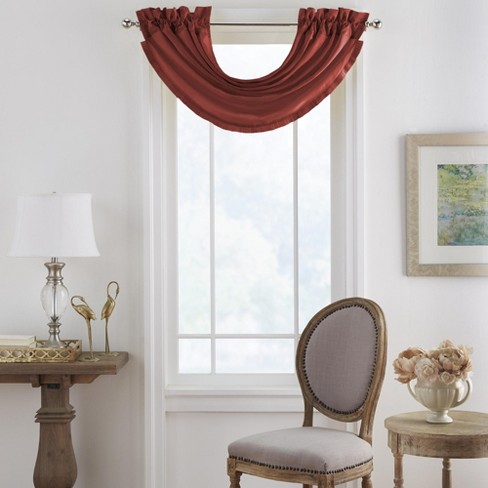 Versailles Faux Silk Waterfall Window Valance - 52 X 36 - Rouge Red - Elrene  Home Fashions : Target