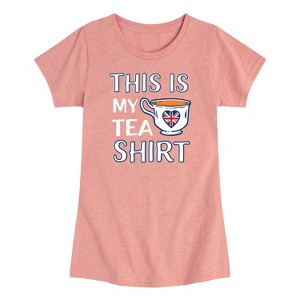Girls' - Instant Message - This Is My Tea Shirt Fitted Short Sleeve Graphic T-Shirt - 1 of 4