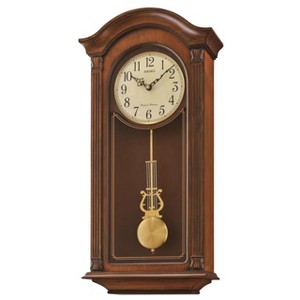 Seiko  Tone & Arched Wall Clock with Pendulum and Dual Chimes - Brown - 1 of 4