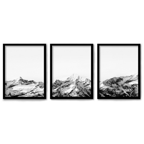 set Of 6) Framed Prints Gallery Wall Art Set Green Mountains By Louise  Robinson Black Frame - Americanflat : Target