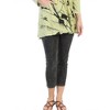 Women's Scrolls Mineral Washed Cotton Top with Linen Contrast - Jess & Jane - 2 of 3