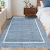 Scalloped Washable Bordered Living Room Bedroom Rug, Ultra Thin Non Slip Indoor Farmhouse Carpet for Dining Room - 4 of 4