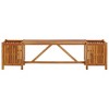 vidaXL Patio Bench with 2 Planters 59.1"x11.8"x15.7" Solid Acacia Wood - 3 of 4
