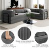 L-Shaped Modular Corduroy Sofa Bed with Iron Frame, Sectional Couch for Apartment or Living Room-Maison Boucle - 4 of 4