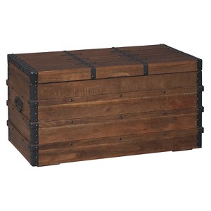 Kettleby Storage Trunk Brown - Signature Design by Ashley: Vintage-Inspired, Coffee Table, Farmhouse Decor - 1 of 4