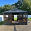 PURPLE LEAF Permanent Hardtop PC Frame Gazebo with Galvanized Steel Double Roof, Solarium Backyard Sunroom - 2 of 4