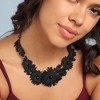 SOHI Women's Onyx Black Party Statement Necklace - 3 of 4