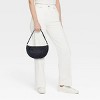 Straw Half Moon Shoulder Bag - Universal Thread™ - image 2 of 4