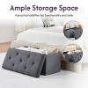 Syemin Ottomans and Benches 35" Folding Storage Ottoman Bench Ottoman Foot Rest End of Bed Bench Storage Chest Bedroom Bench, Grey, 35.4"*15"*15" - 3 of 4