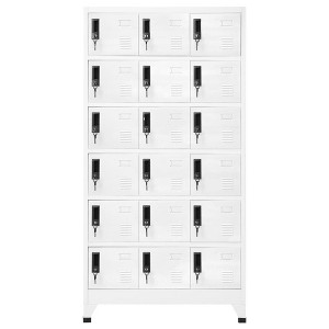 vidaXL Locker Cabinet White Steel 35.4 x 15.7 x 70.9 in Locker Cabinet - 1 of 4