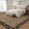 Washable Modern Floral Living Room Rugs, Soft Non Slip Bordered Bedroom Carpet, Ultra Thin Foldable Accent Mat for Dining Room - 4 of 4
