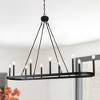 LNC Dolohovstrout 10-Light 50" Modern  Oval Wagon Wheel Oversizded Chandelier,Black - 4 of 4
