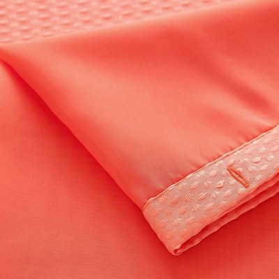 Coral Waffle Weave Fabric Shower Curtain with Detachable Liner