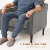 Mid-Century Modern Accent Chairs,Modern Linen Fabric Armchair for Living Room,Comfy Sofa Chairs with Scooped Arms - 3 of 4