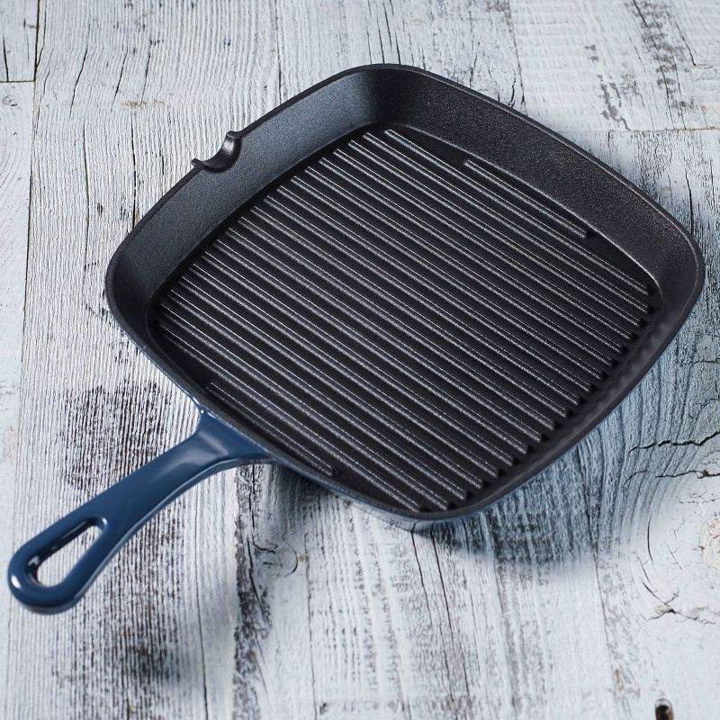 Cuisinart Chef&#39;s Classic 9.25&#34; Enameled Cast Iron Square Grill Pan CI30-23BG - Blue, 4 of 5