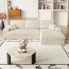114.5" Modular Corduroy Modular L-Shape Sectional Sofa with Reversible Chaise, Neck Pillows, Double Cushion Seat, No Assembly Required - 4 of 4