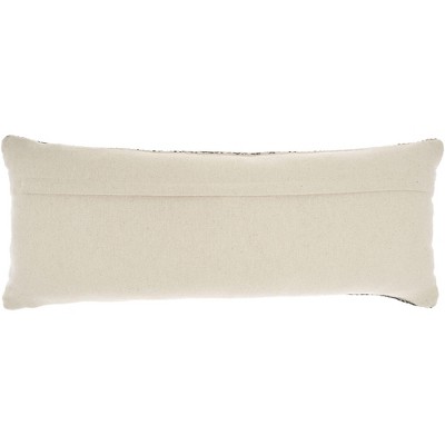 Black Cotton Rectangular Throw Pillow with Polyester Insert