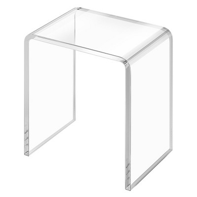 Clear Acrylic End Table with Rounded Edges | Perfect Waterfall End Tables for Living Room, Night Stands for Bedrooms - Elavain