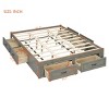 1 Piece Storage Bed Frame, MDF Wood Platform with 6 Drawers, No Headboard Organizer Base for Bedroom - Baofuwish - 4 of 4