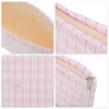 Unique Bargains Lightweight Clutch Plaid Bow Embroidery Makeup Bag 1 Pc - 3 of 4