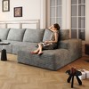 Cloud Couch with L-Shape Chaise,Modern Modular Sofa with Deep Seat, Upholstered Couches for Living Room Bedroom, Grey - 4 of 4