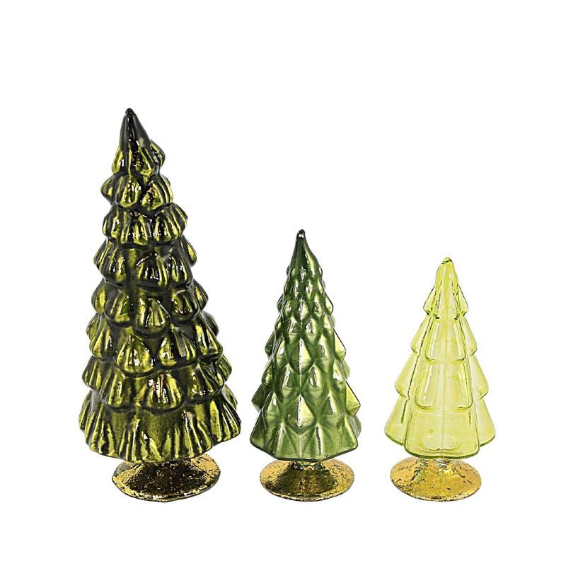 Cody Foster 6.75 In Small Green Hue Trees Set/3 Christmas Halloween Village Decor Decorate Tree Sculptures, 3 of 4