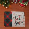 Unique Bargains Christmas Place Mats Linen Red Green Beige White 13"x17.7" 2 Pcs - 2 of 4