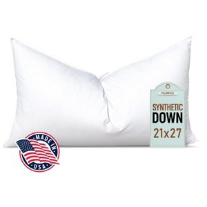 Pillowflex 21"x27" Oversized Standard Synthetic Down Alternative Pillow Insert / Bed Pillow White - 1 of 4